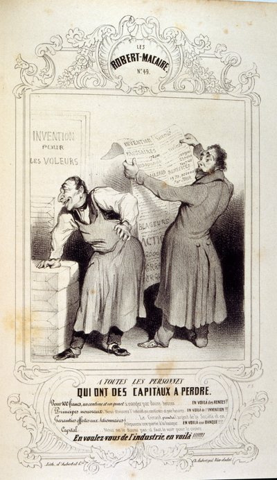 illustraties over ideeën en legendes Philipon onder de titel Les Cent en Robert Macaire door Honoré Daumier