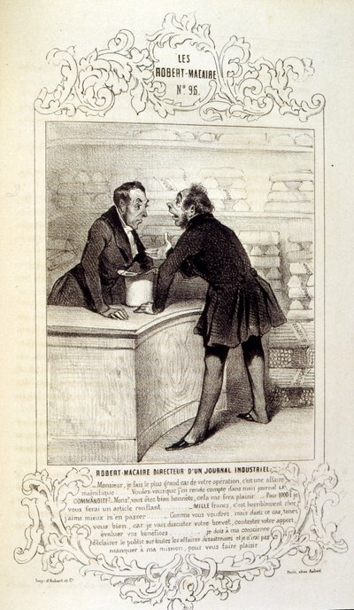 illustraties over ideeën en legendes Philipon onder de titel Les Cent en Robert Macaire door Honoré Daumier