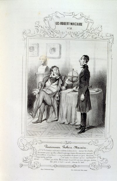 illustraties over ideeën en legendes Philipon onder de titel Les Cent en Robert Macaire door Honoré Daumier