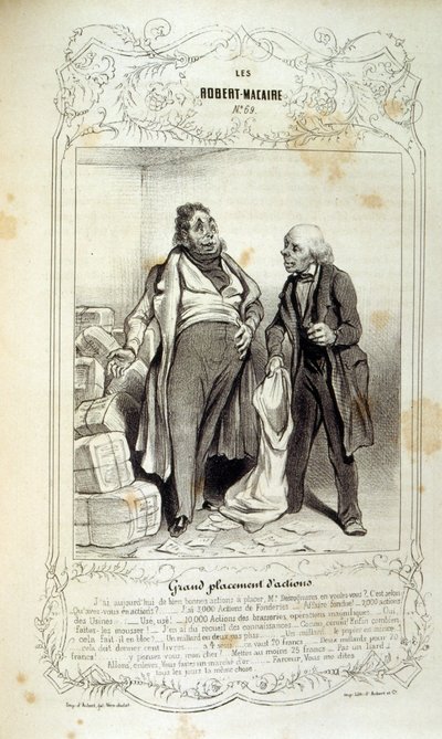 Illustraties over ideeën en legendes Philipon onder de titel Les Cent en Robert Macaire door Honoré Daumier