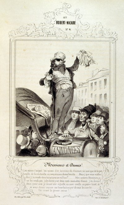 Illustraties over ideeën en legendes Philipon onder de titel Les Cent en Robert Macaire door Honoré Daumier
