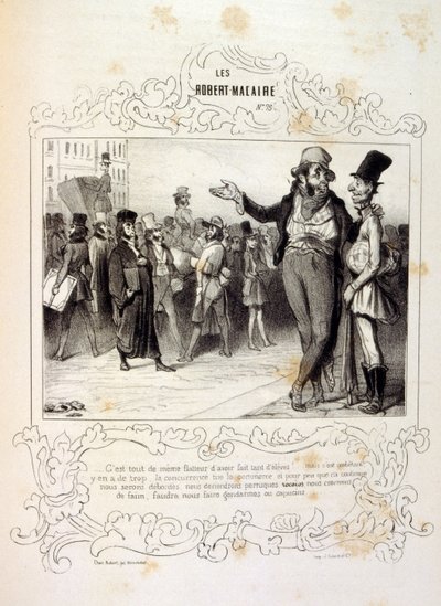 Illustraties over ideeën en legendes Philipon onder de titel Les Cent en Robert Macaire door Honoré Daumier