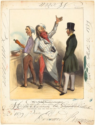 Mr. de Robert Macaire Restaurateur door Honoré Daumier and Edouard Bouvenne