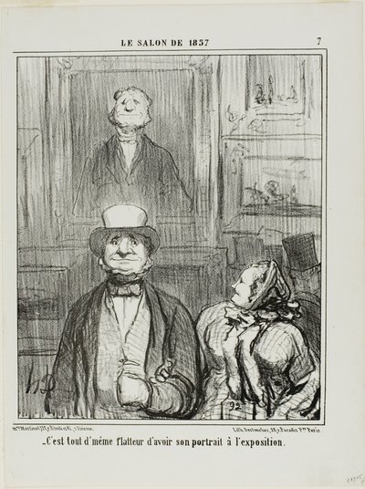 "- Het is echt heel vleiend als je portret in de Salon wordt tentoongesteld," plaat 7 uit Le Salon de 1857 door Honoré Victorin Daumier