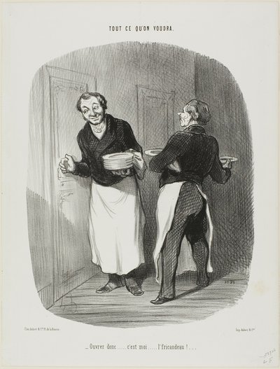 "- Open..... ik ben het.... de kalfsstoofpot!," plaat 17 uit Tout Ce Qu