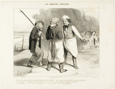 "- Nou, stel je voor! Ik dacht dat we net een verlaten eiland hadden ontdekt of op zijn minst een land bewoond door kannibalen. - Nee, Sir .... en het bewijs is dat, als je wilt, ik je een uitstekende fricassee van wild in een witte wijnsaus zal laten eten door Honoré Victorin Daumier