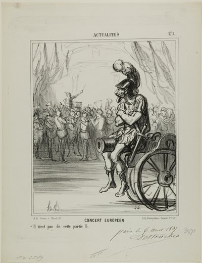 Een Europees concert. Niet toegestaan om deel te nemen aan dit deel, plaat 171 van Actualités door Honoré Victorin Daumier