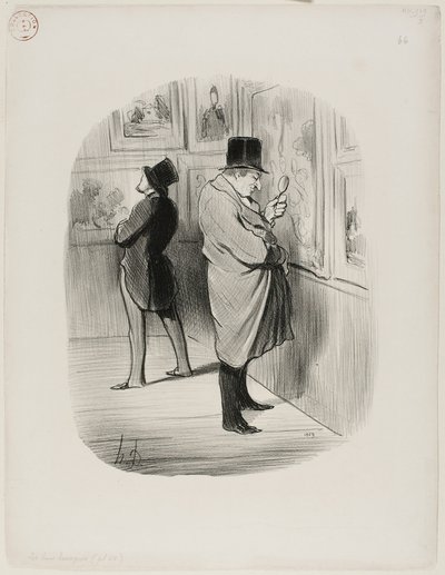 Een ware kunstliefhebber, bord 66 uit Les Bons Bourgeois door Honoré Victorin Daumier
