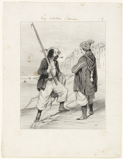 Oké Rigobert, mijn oude vriend..., plaat één van Les Canotiers Parisiens door Honoré Victorin Daumier