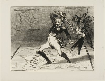 Keizer Nicolas aan het werk in zijn kabinet, plaat 94 uit Actualités door Honoré Victorin Daumier