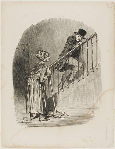 "Is mijn vrouw thuis Ja, monsieur, en uw nicht ook...," plaat 4 uit Tout ce qu