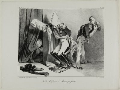 "Het is oorlog! Ieder voor zich", plaat 460 door Honoré Victorin Daumier