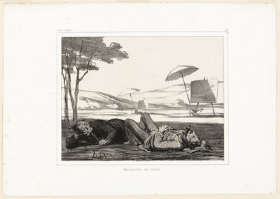 Landschapschilders aan het werk, plaat 309 uit Souvenirs d