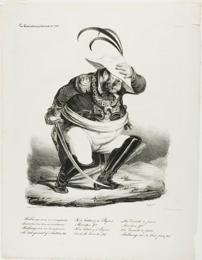 Malbroug trekt ten strijde... door Honoré Victorin Daumier