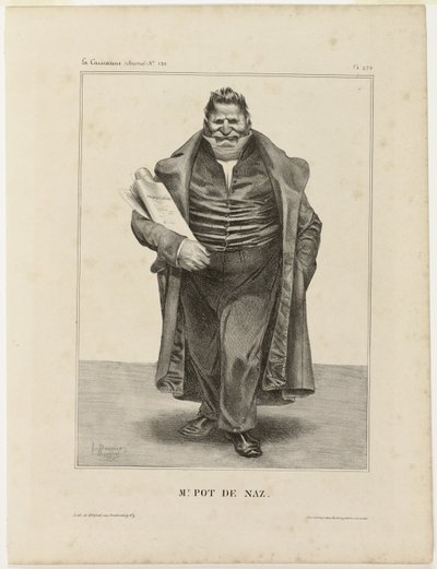Mr. Pot De Naz..., plaat 270 van Cartooning Celebrities door Honoré Victorin Daumier