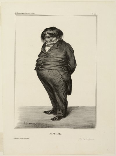 Mr. Prune, plaat 288 uit Célébrités de la Caricature door Honoré Victorin Daumier