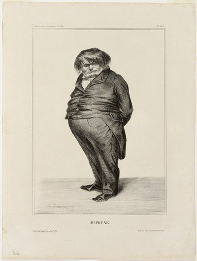 Mr. Prune, plaat 288 uit Célébrités de la Caricature door Honoré Victorin Daumier