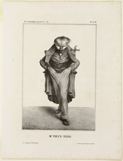 Mr. Vieux-Niais, plaat 278 uit Célébrités de la Caricature door Honoré Victorin Daumier