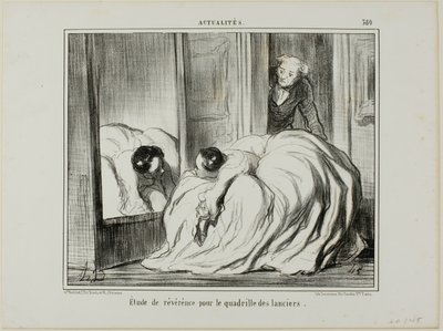 Studie van eerbied voor de quadrille van de lansiers, plaat 380 uit Actualités door Honoré Victorin Daumier