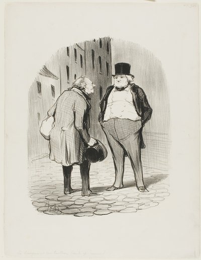 De Bourgeois en zijn kleermaker, plaat 5 uit Les Bons Bourgeois door Honoré Victorin Daumier