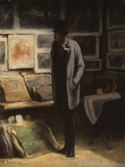 De prentenverzamelaar door Honoré Victorin Daumier