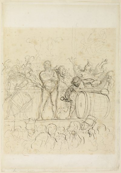 De Side Show (La Parade) door Honoré Victorin Daumier