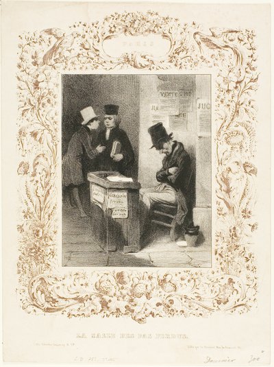 De wachtruimte door Honoré Victorin Daumier
