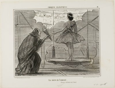De moeder van Eros (niet te verwarren met Venus), plaat 10 uit Croquis Dramatiques door Honoré Victorin Daumier