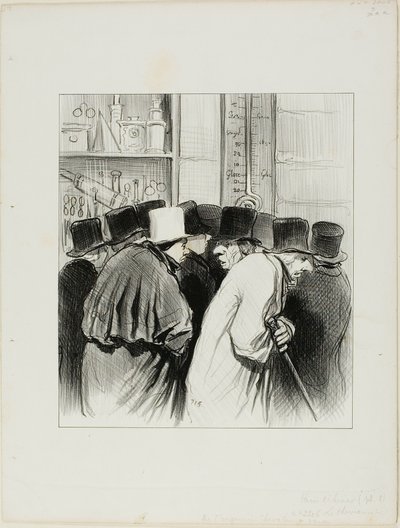 "De thermometer van ingenieur Chevalier had gelijk... bij 10 graden zijn zowel de grote rivieren als de neuzen verkouden geworden... stel je voor dat het drie weken kan duren voordat mijn neus ontdooid is!..," bord 5 uit Paris L