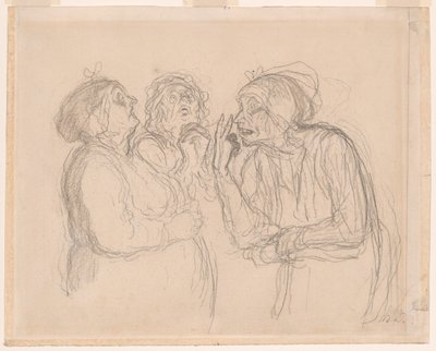 Drie roddels door Honoré Victorin Daumier