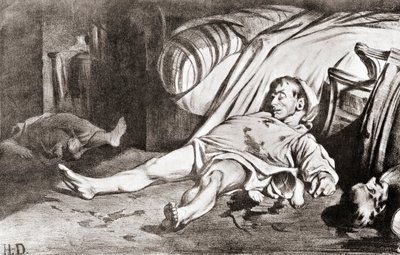 Le Massacre de la rue Transnonain, van de lithografie door Honore Daumier, uit The Print-Collector
