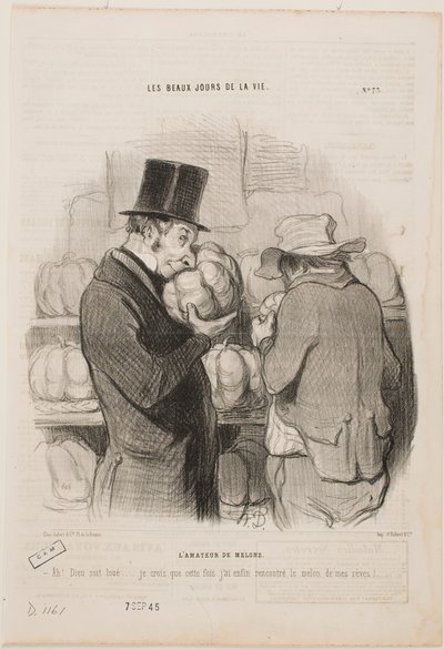 Een kenner van meloenen door Honoré Daumier