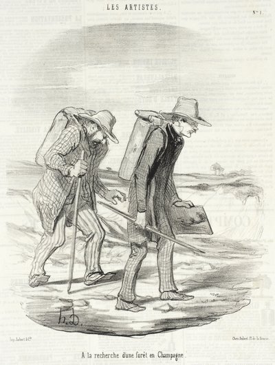 Op zoek naar een bos in Champagne door Honoré Daumier