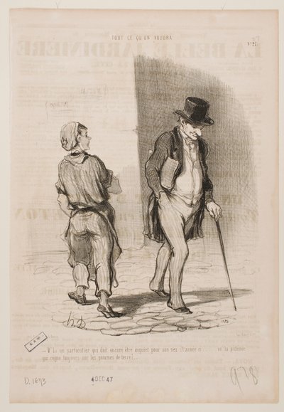 Nog iemand die zich dit jaar zorgen moet maken over zijn neus... door Honoré Daumier