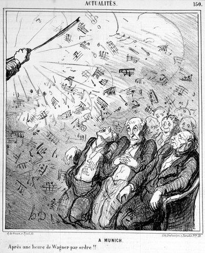 Cartoon over de muziek van Wagner - door Honoré Daumier door Honoré Daumier