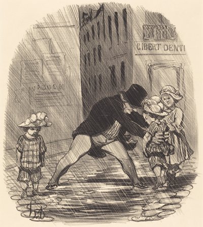 Het is stom om in de winter te hebben, des... door Honoré Daumier