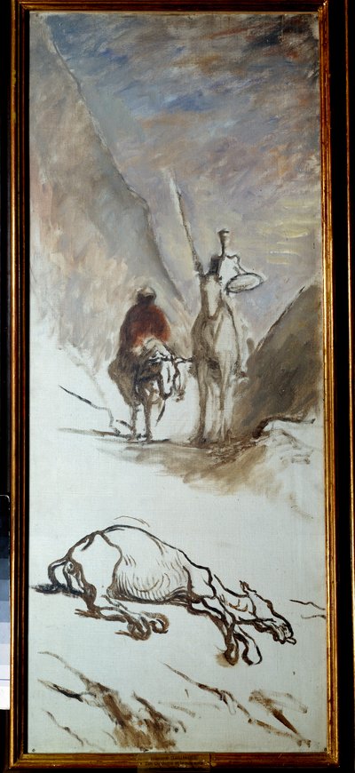 Don Quichot en de dode muilezel door Honoré Daumier