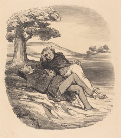 Zacht Vermaak van een Gepensioneerde IJzerhandelaar... door Honoré Daumier