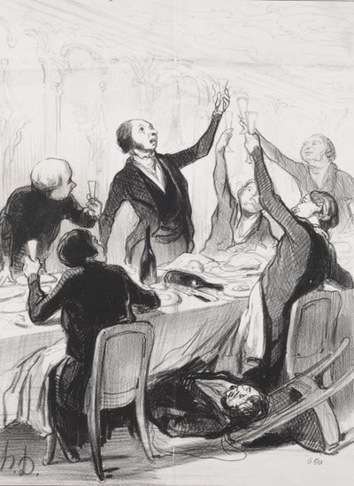 Een 43ste Toast...aan de Matigheidsvereniging door Honoré Daumier