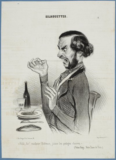Wacht eens! Bedienster, ik heb de groenten liever gladgeschoren. door Honoré Daumier