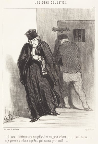 Het schijnt... dat mijn kerel een grote schurk is... door Honoré Daumier