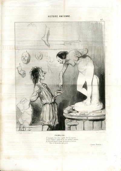 Illustratie door Honore Daumier (1808-1879) in Le Charivari door Honoré Daumier