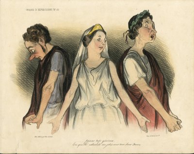 Illustratie van Honore Daumier (1808-1879) dans - Theater - Acteur, actrice Komiek door Honoré Daumier
