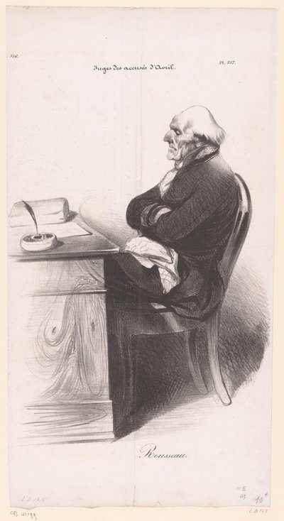 Karikatuur van Jean-Joseph Rousseau door Honoré Daumier
