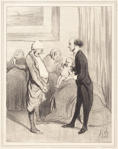 De intrede in het leven door Honoré Daumier