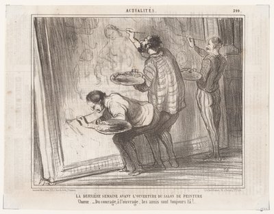 De laatste week vóór de opening van de schilderkunstsalon... (Actualiteiten), uit Le Charivari door Honoré Daumier