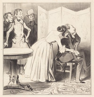 De Ridder van Adrets is de Minnaar... door Honoré Daumier