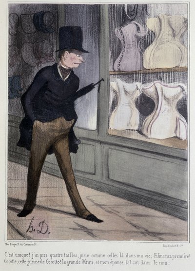 Les corsets - door Daumier door Honoré Daumier
