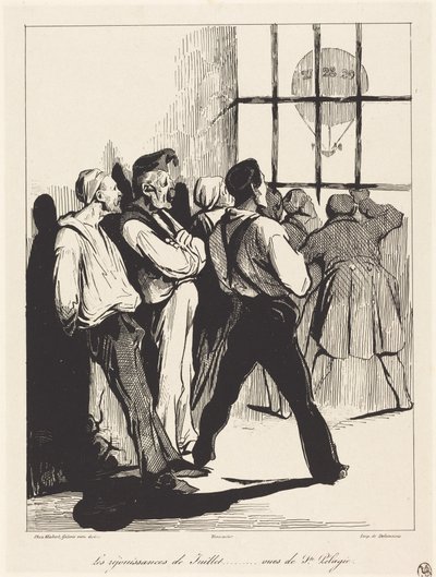De julivieringen... gezien vanuit Ste. Pélagie door Honoré Daumier