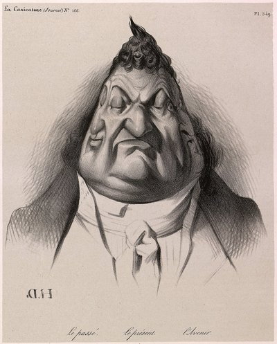 Louis-Philippe gezien door Daumier - Le passe - Le present - L